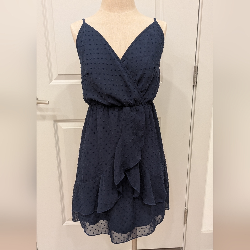 SHEIN Navy Blue Textured Mini Dress